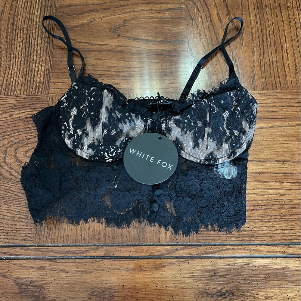 White fox lace bustiers